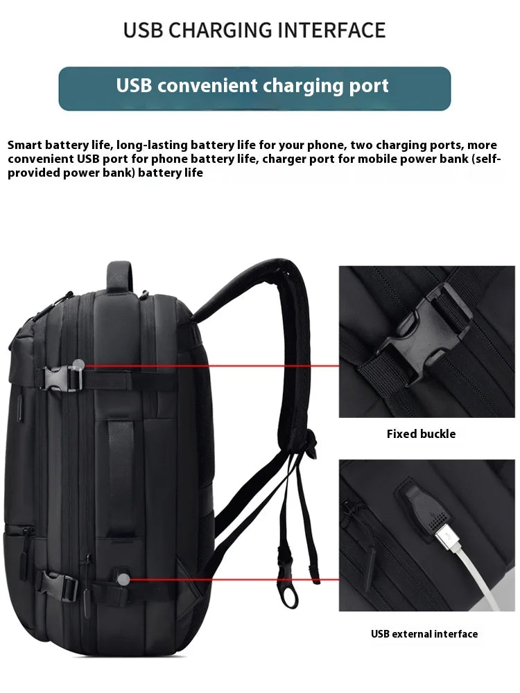XOKY Großer Reiserucksack Business 17,3-Zoll-Laptop Erweiterbarer Rucksack mit Diebstahlsicherung 2303
