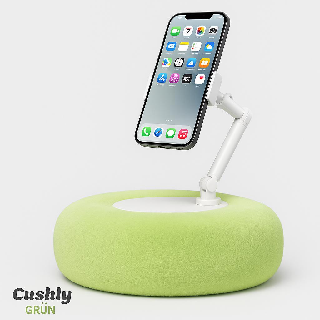 Cushly - Plüsch Kissen Telefon/Tablet Halterung