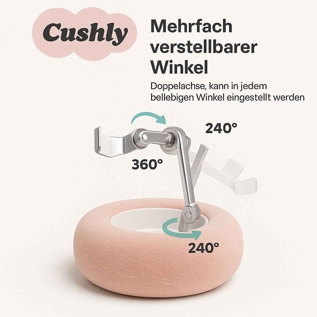 Cushly - Plüsch Kissen Telefon/Tablet Halterung