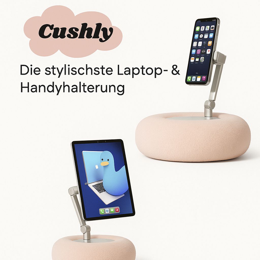 Cushly - Plüsch Kissen Telefon/Tablet Halterung