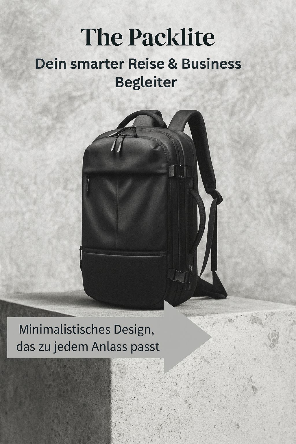 Packlite - Großer Reiserucksack Business 17,3-Zoll-Laptop Erweiterbarer Rucksack mit Diebstahlsicherung