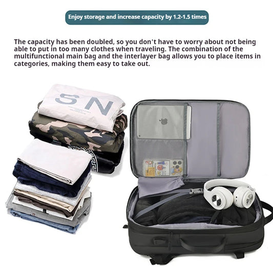 XOKY Großer Reiserucksack Business 17,3-Zoll-Laptop Erweiterbarer Rucksack mit Diebstahlsicherung 2303