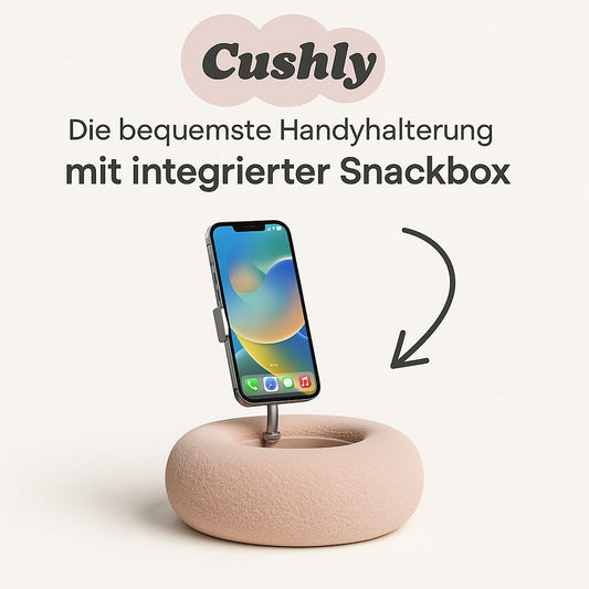Cushly - Plüsch Kissen Telefon/Tablet Halterung