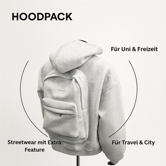HOODPACK - der Hoodie mit integriertem Rucksack
