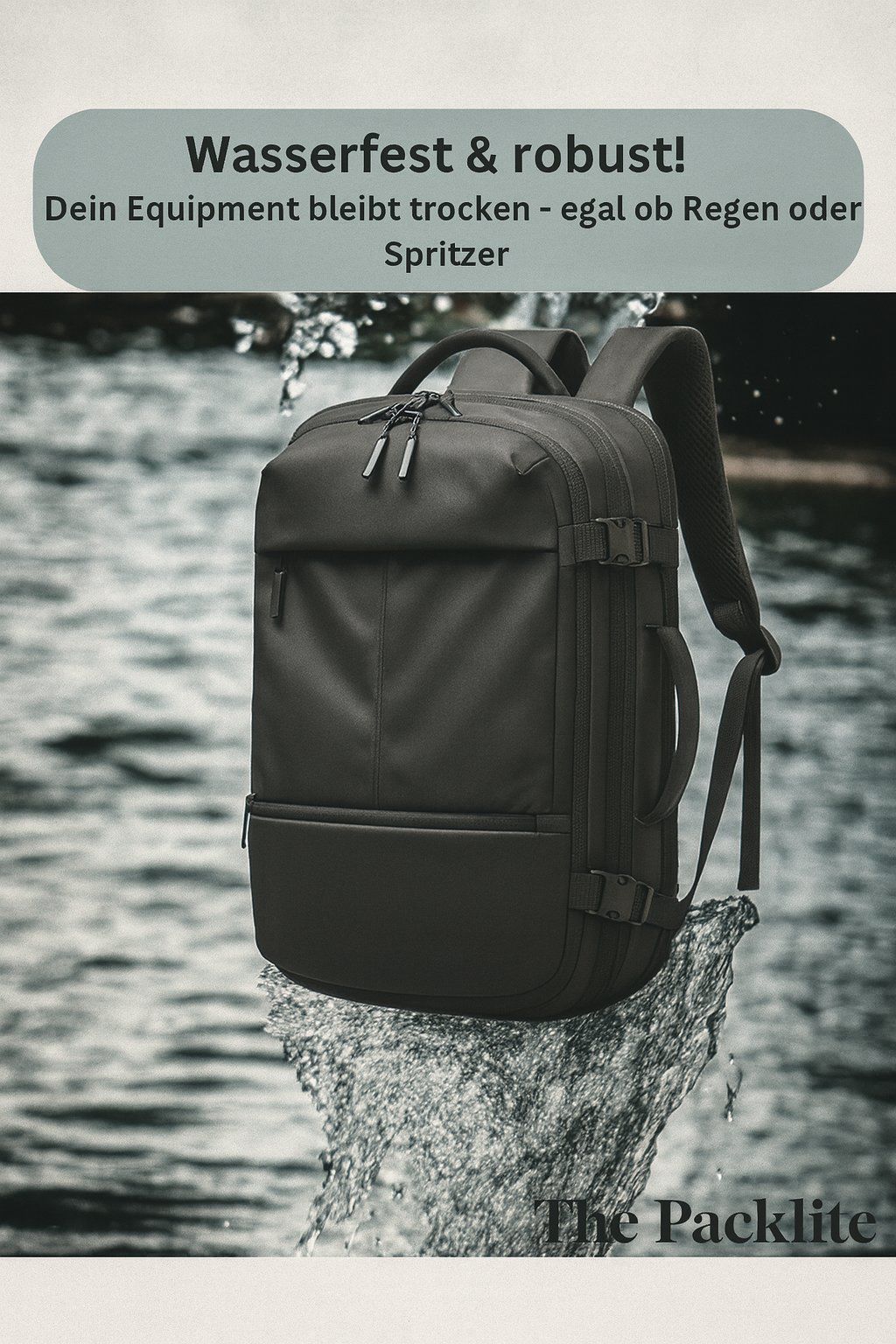 Packlite - Großer Reiserucksack Business 17,3-Zoll-Laptop Erweiterbarer Rucksack mit Diebstahlsicherung