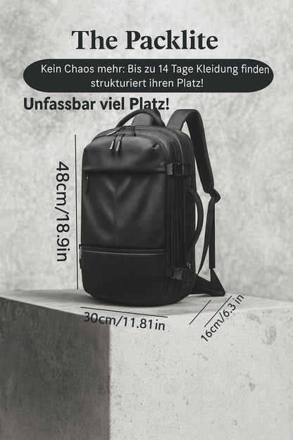 Packlite - Großer Reiserucksack Business 17,3-Zoll-Laptop Erweiterbarer Rucksack mit Diebstahlsicherung
